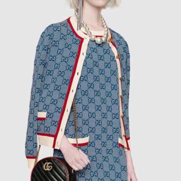 Gucci Sweaters - GUCCI Intarsia GG knit cardigan